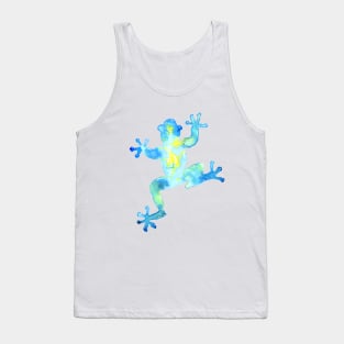 Blue Watercolor Frog Tank Top